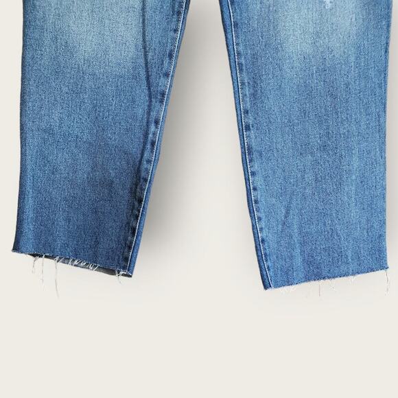 Sincerely Jules NWT Distressed Raw Hem HighRise Mom Stovepipe straight jeans sz7 - Picture 5 of 7